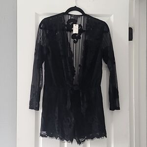 Black lace romper